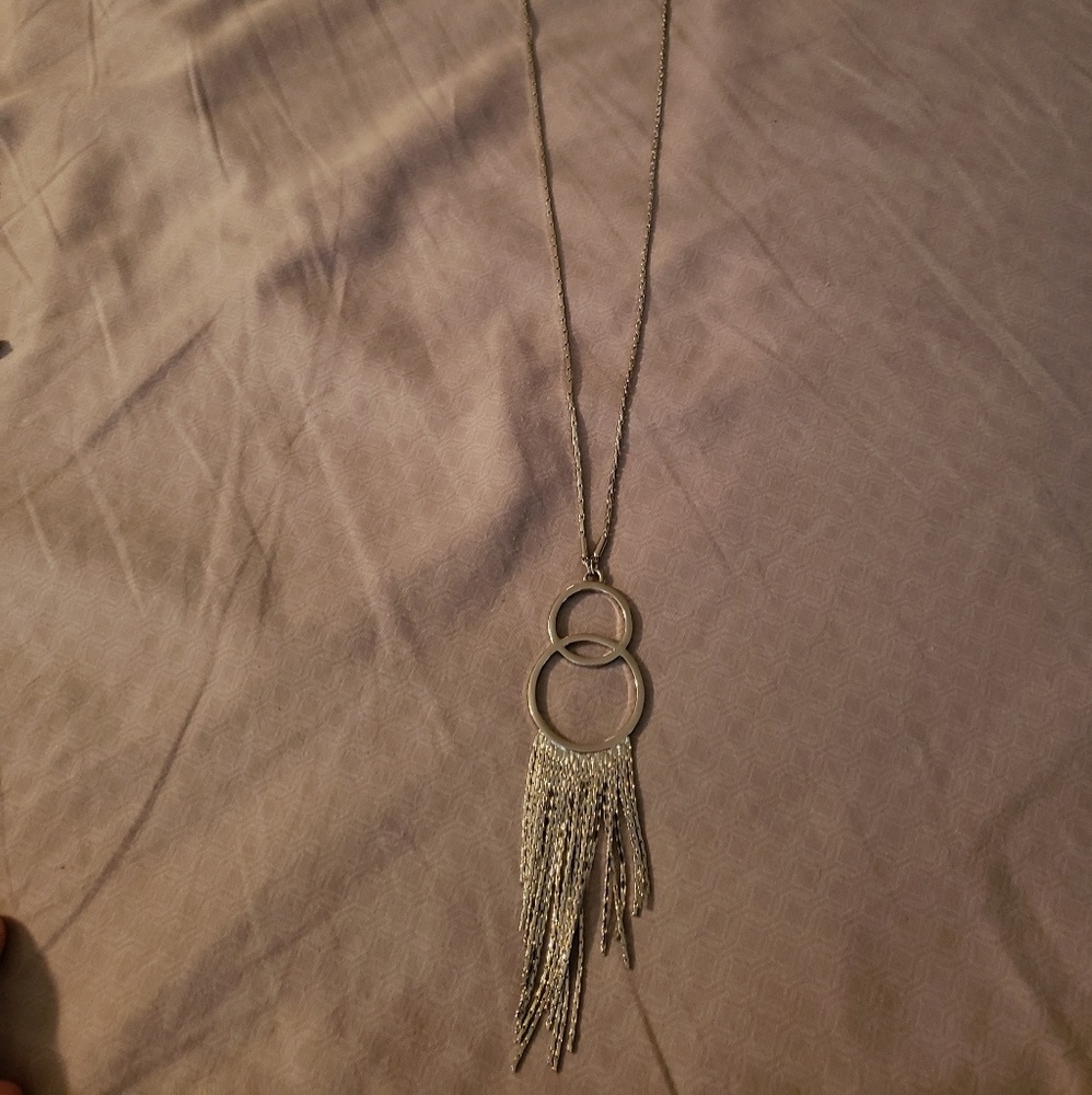 Long statement necklace, silver